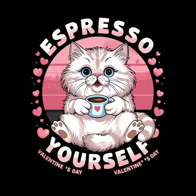 Conception de la Saint-Valentin de Espresso Yourself Chaton