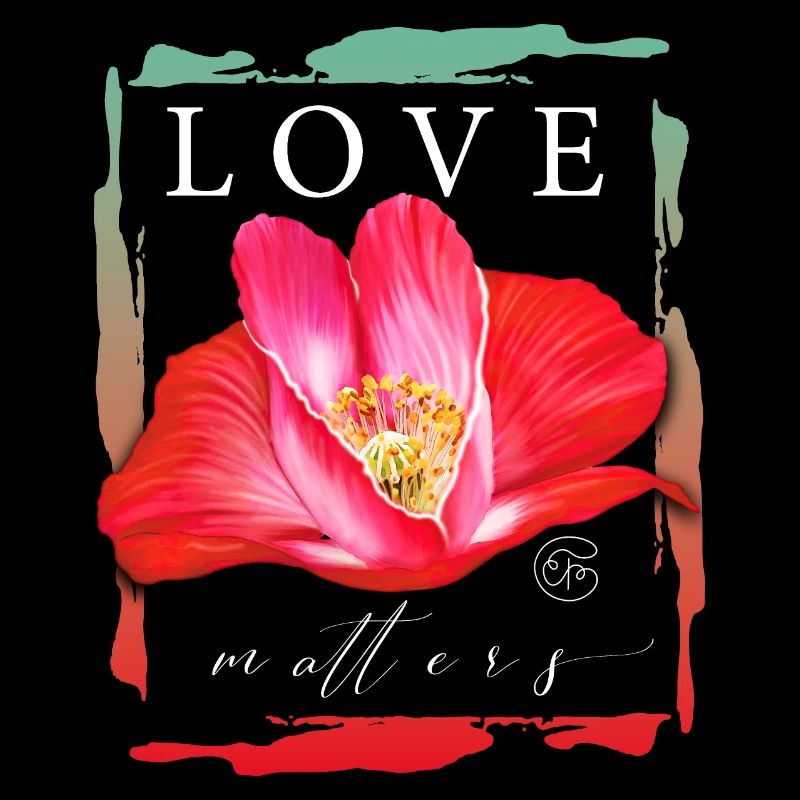 Love matters Mohnblume Herz Liebe Valentinstag