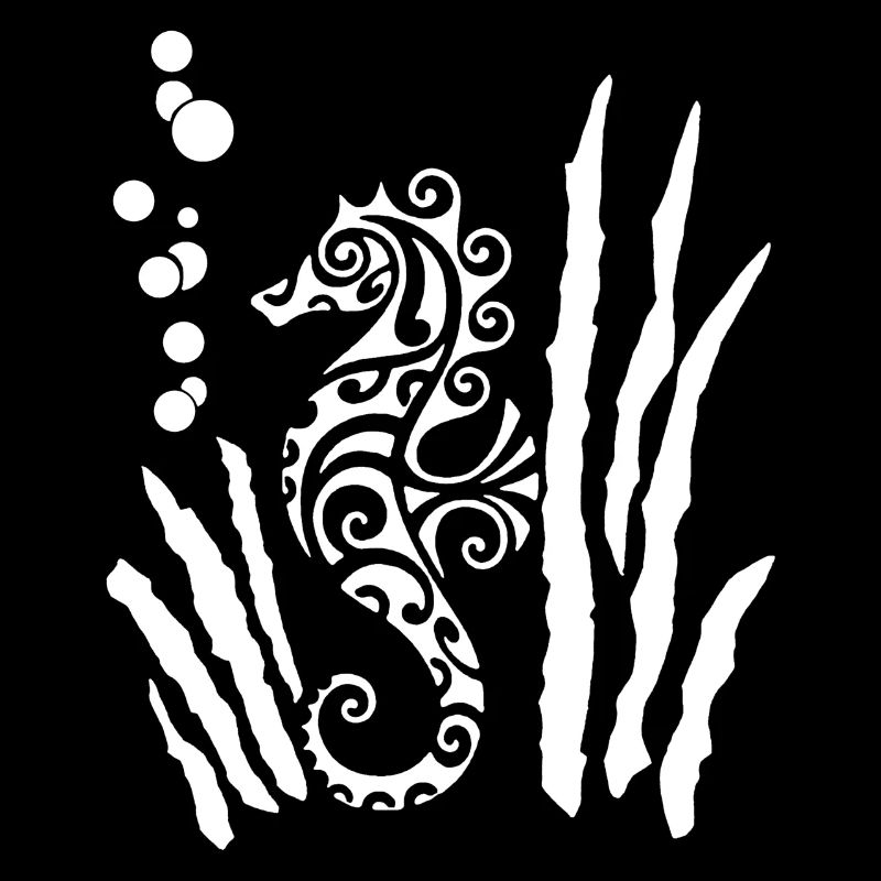 Hippocampe tribal blanc