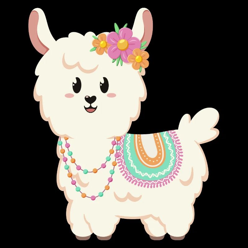 Sommer, Sonne, Lama mit Blumen