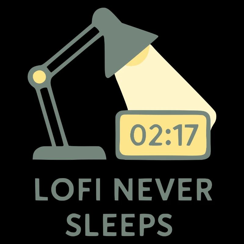 Sweat à capuche Lofi Never Sleeps – Night Study Vibes