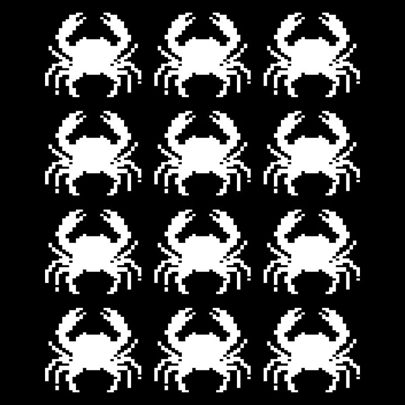Répétition du motif de pixels du crabe