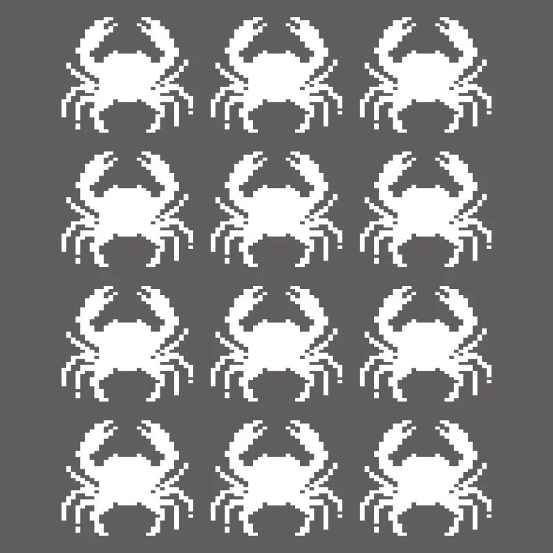 Crab Pixel Pattern Repeat