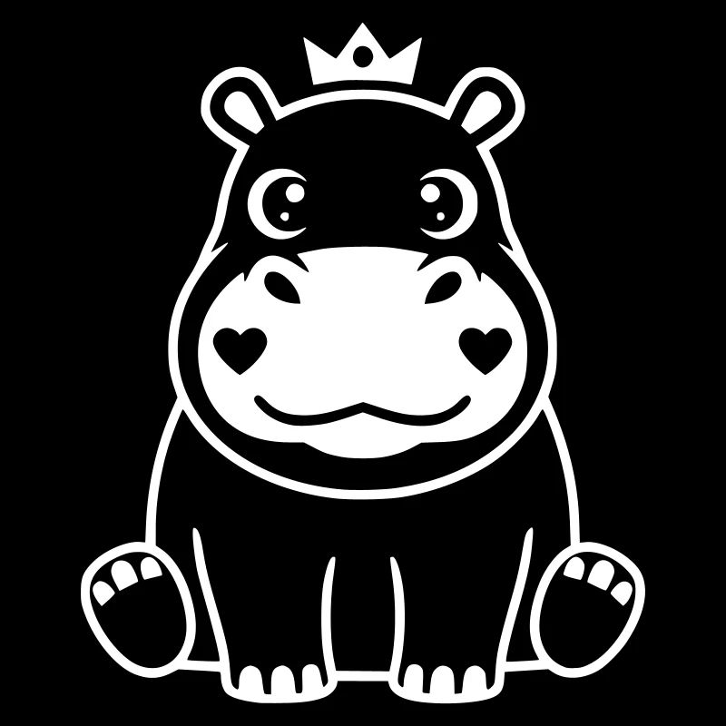 Roi Hippopotame Prince Héritier Vector