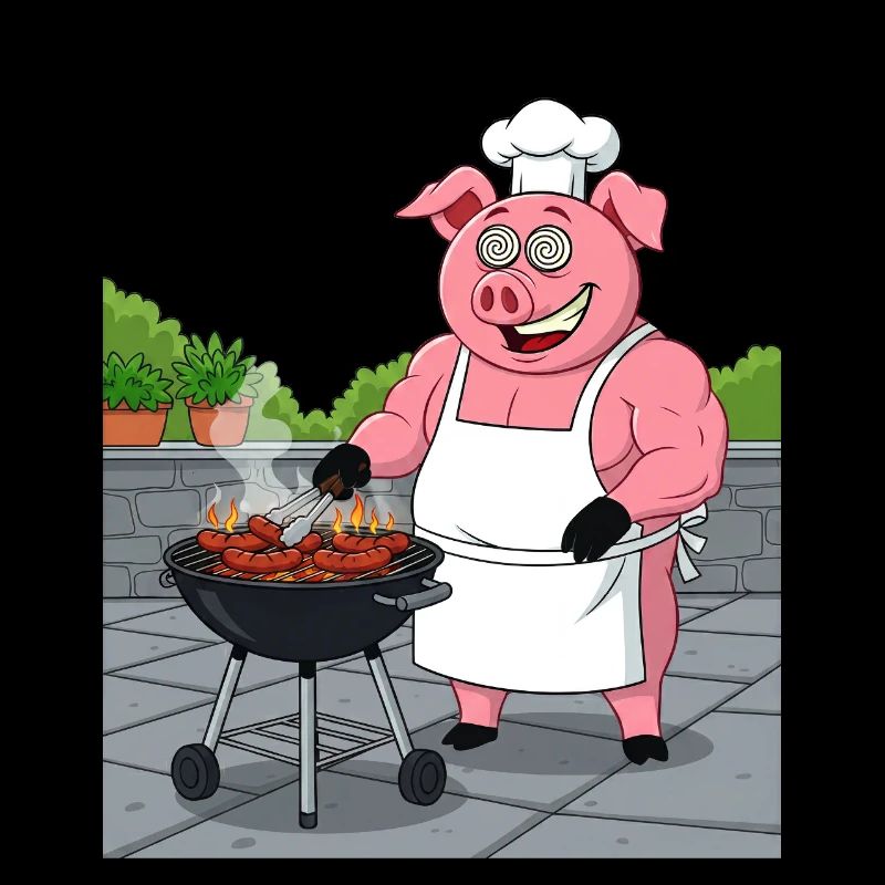 Grilling cozy pig
