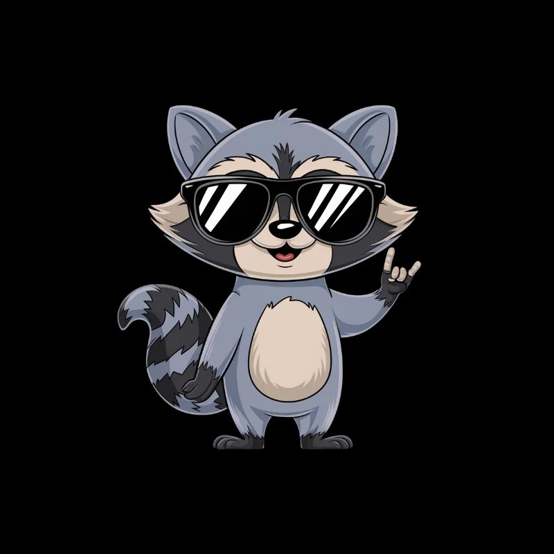 Waschbär mit Sonnenbrille