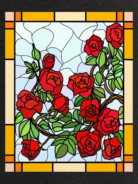 Roses en vitrail
