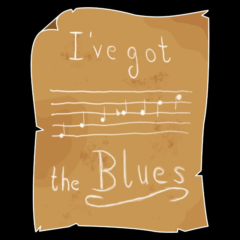 Blues Tonleiter in E auf Papier - dunkel