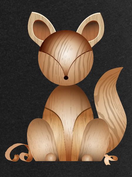 Illustration aspect bois – Renard mignon
