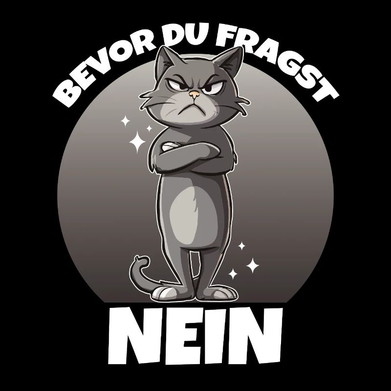 Grimmige Katze Nein Spruch