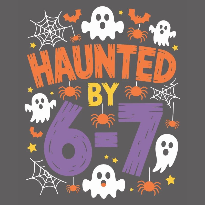Haunted by 6-7 Halloween Math Pun Design