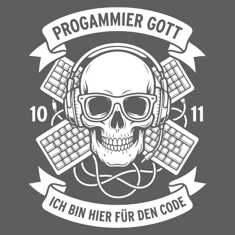 Code Schädel mit Kopfhörern