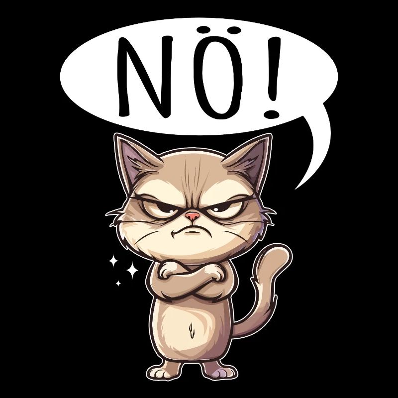 Coole Katze NÖ lustiger Spruch grummelig