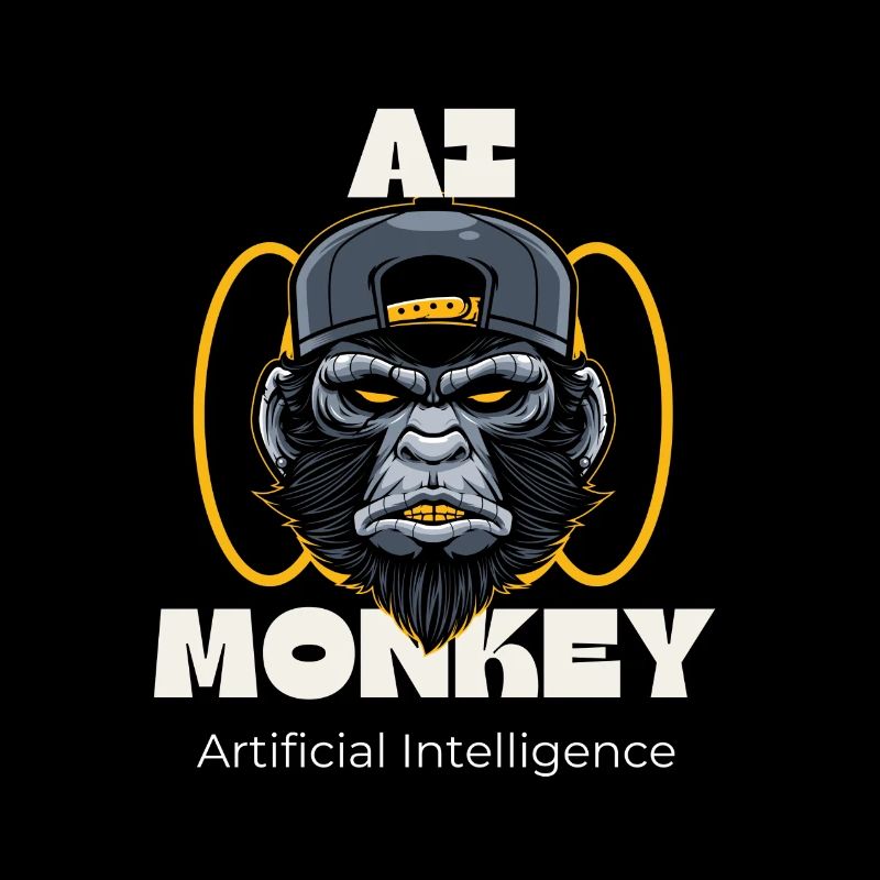 Artful Monkey with AI Theme
