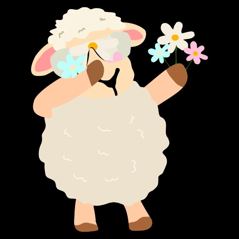 Blumenkranz Schaf Illustration