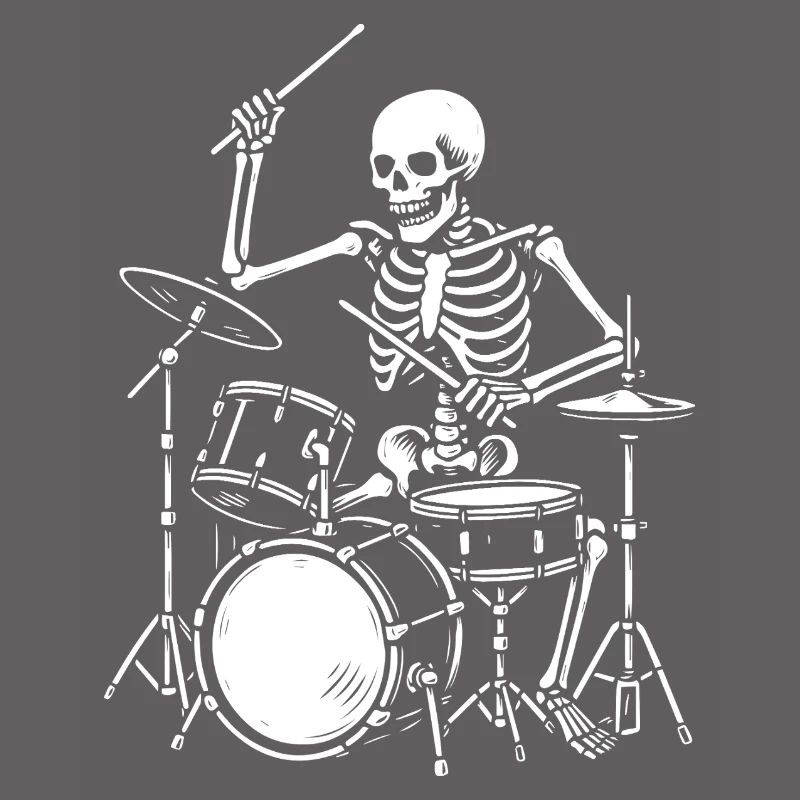 Skeleton Playing the Drums Artwork