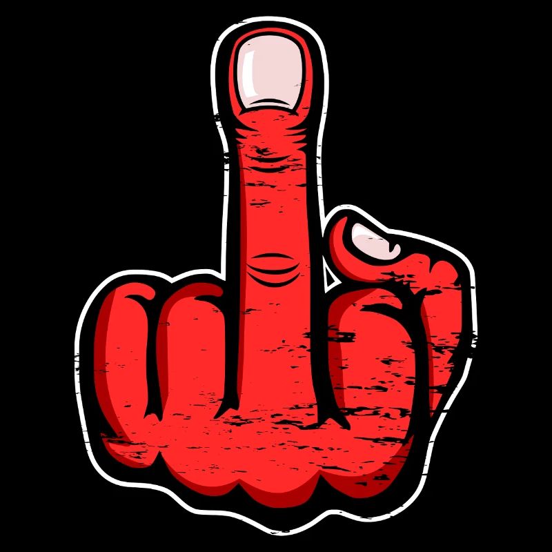 Middle Finger Stinky Finger Design Red used