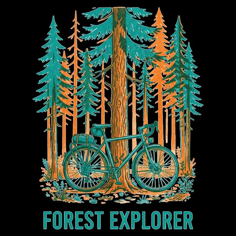 Art vélo Risograph Forest Explorer