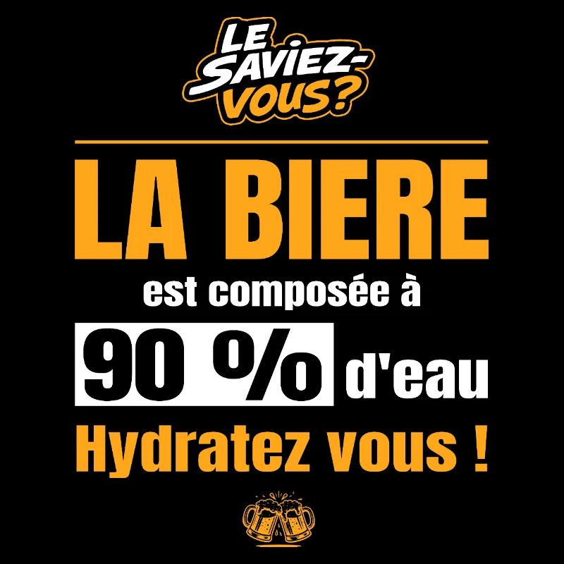 La bière est composée à 90% d'eau, hydratez vous !
