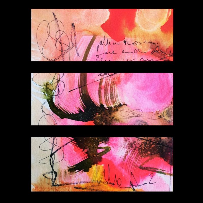 Art abstrait dans les tons roses et noirs