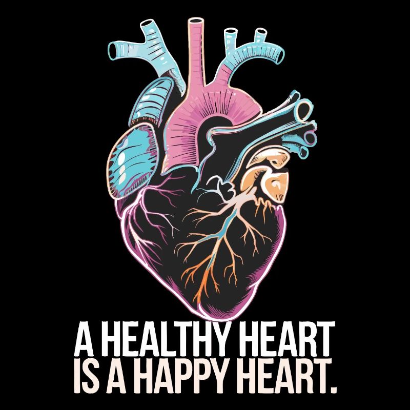 Coeur avec anatomie colorée et message d’amour