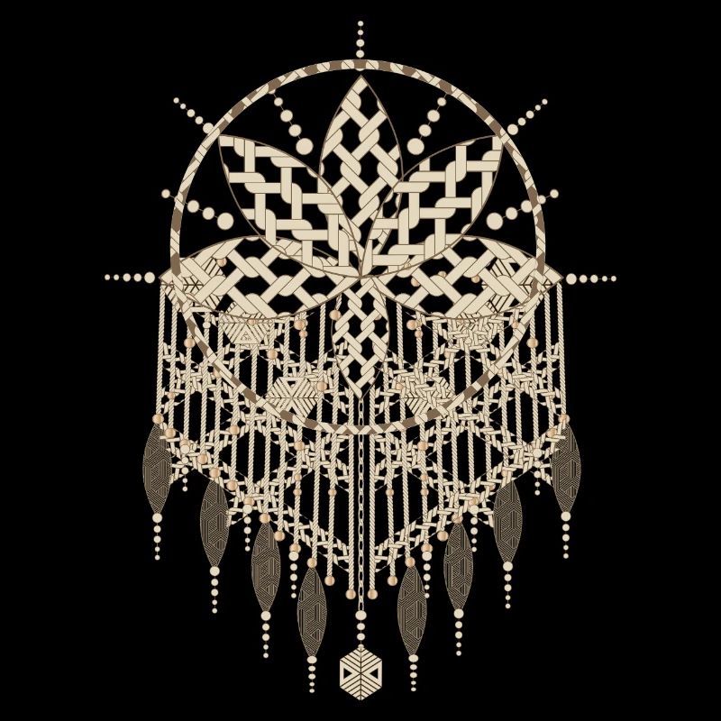 Macramé pendant with ornate knot patterns