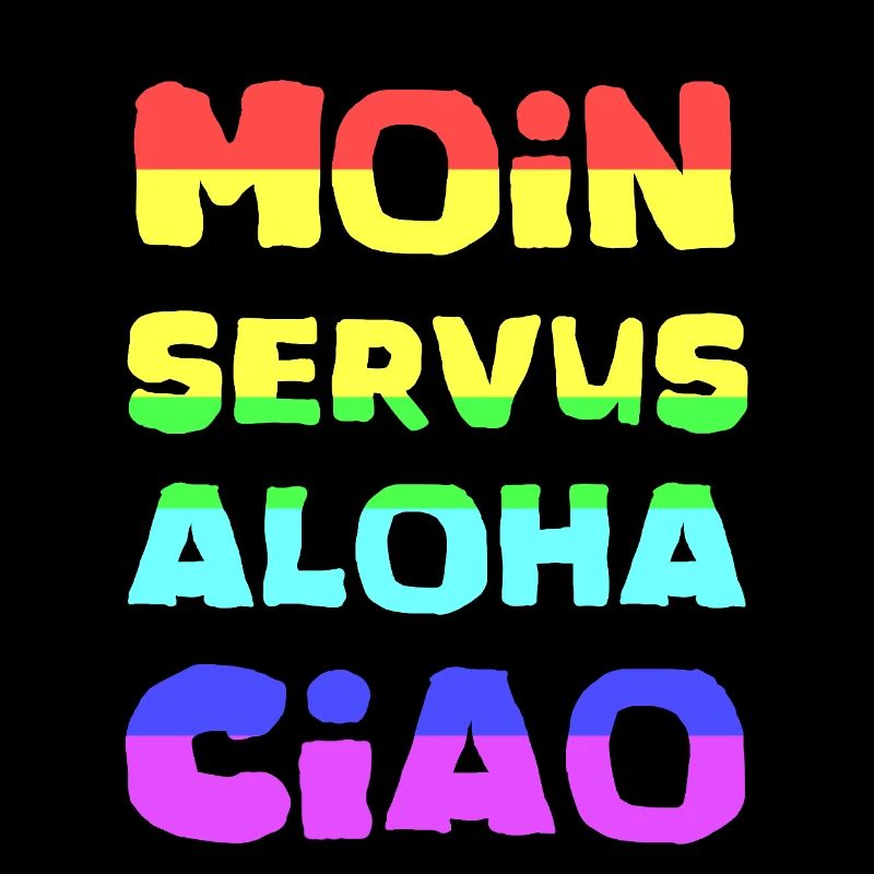 Rainbow lettering Aloha Ciao
