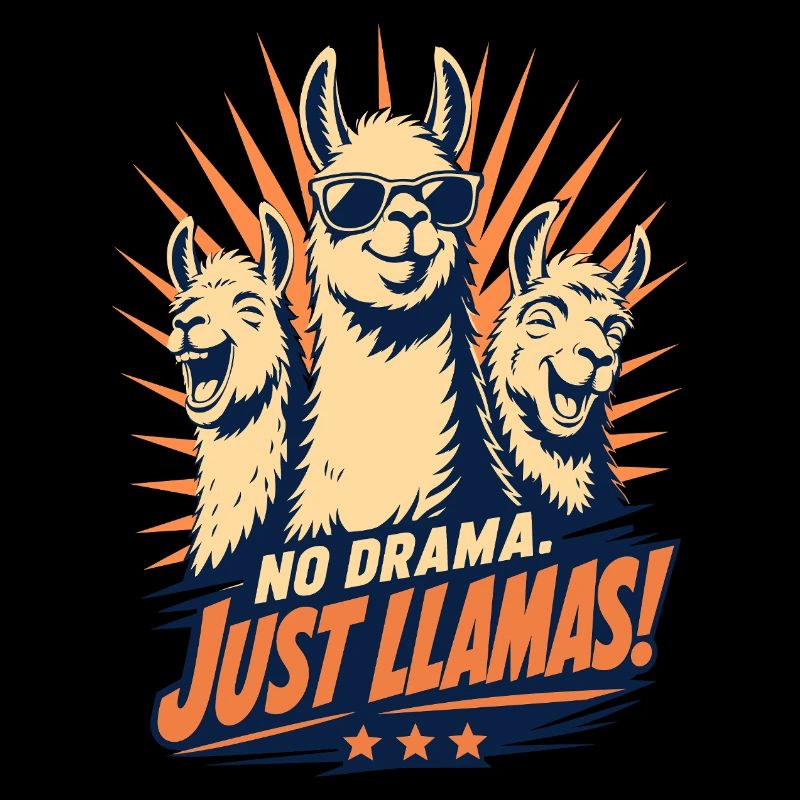 Pas de drame, juste Llama Cool Rétro
