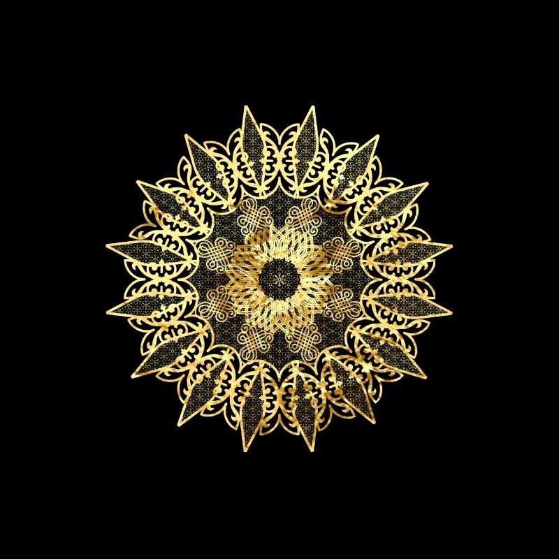 Golden geometric lace pattern