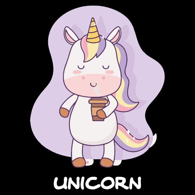 Kaffee trinkendes Einhorn