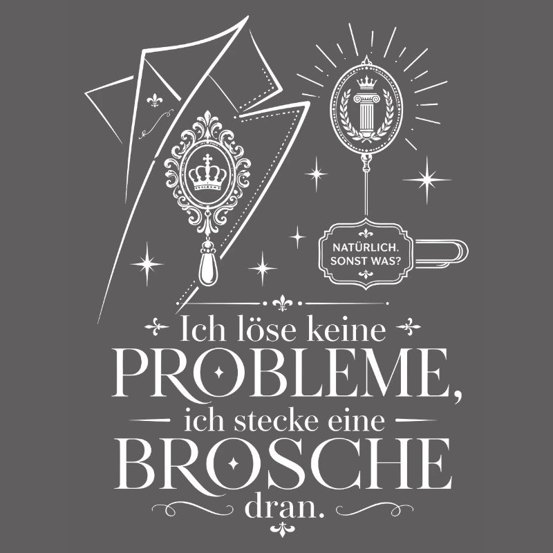 Ich stecke eine Brosche dran