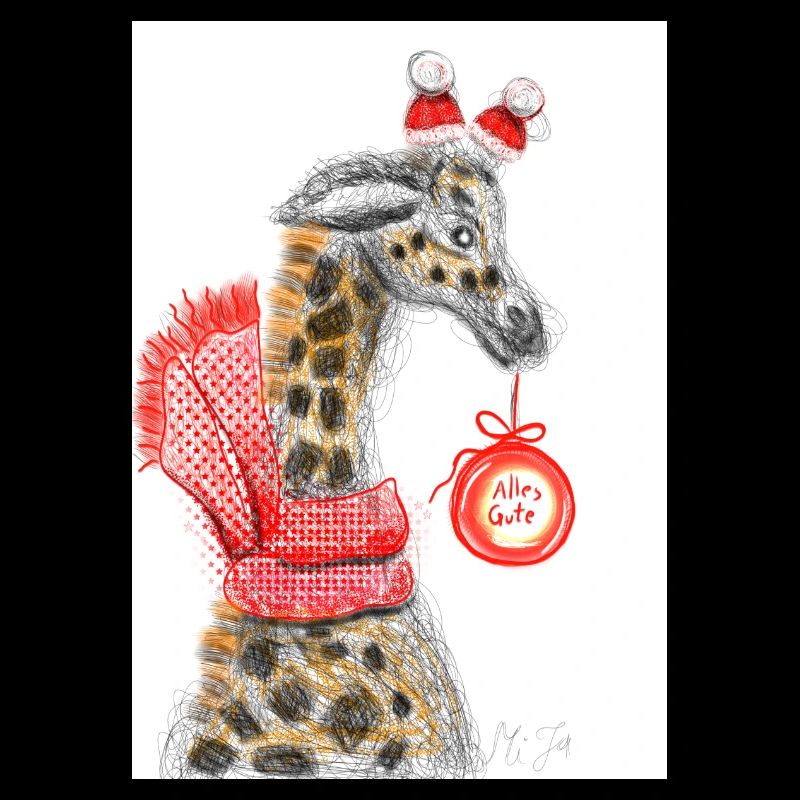 Fröhlicher Giraffe Weihnachtsgruß