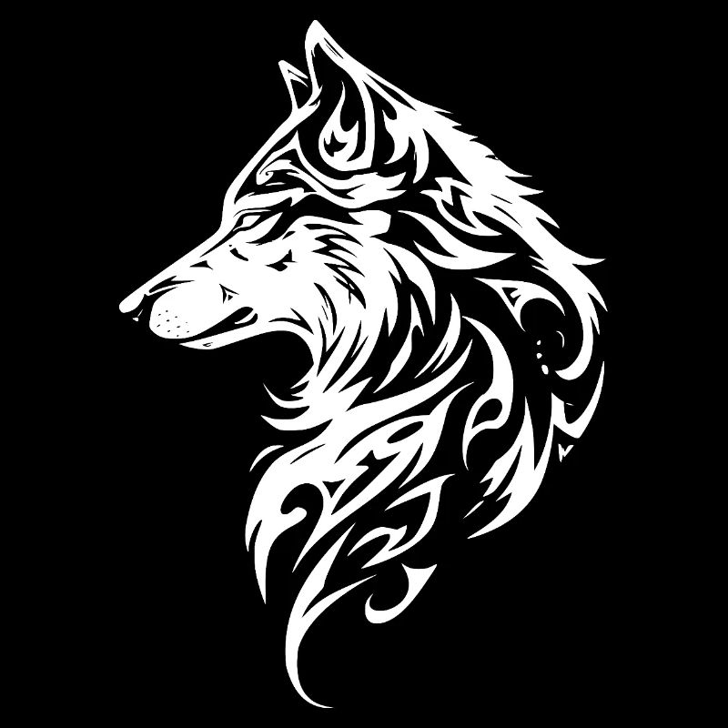 Nordic Wolf Tribal Wolf Head Tattoo