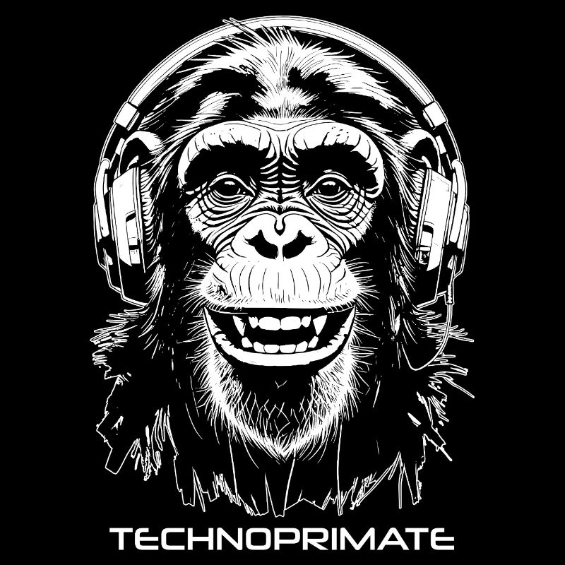 Techno Primate Headphone Ape Art #2 White