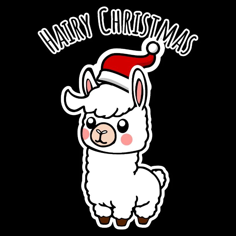 Cute alpaca with pointed hat for the holidays