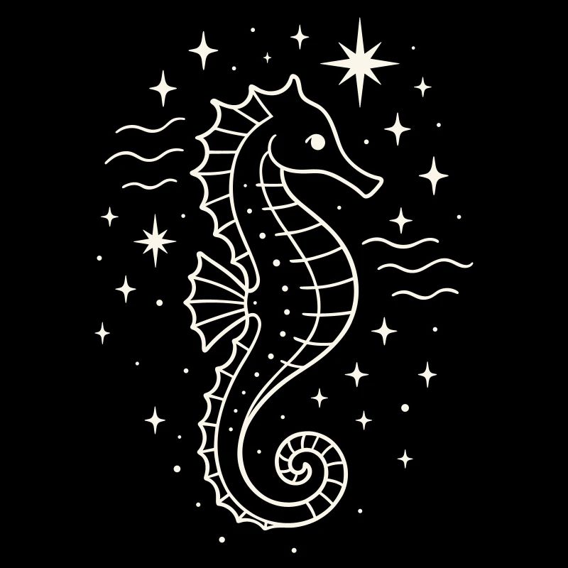 Seepferdchen mit Sternen Mystic Ocean Yule