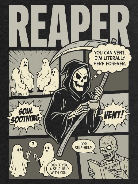 Reaper Self-Help Humour Conception