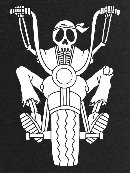 Skeleton white biker