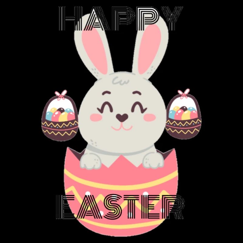Lapin Paques Rose dans Œuf