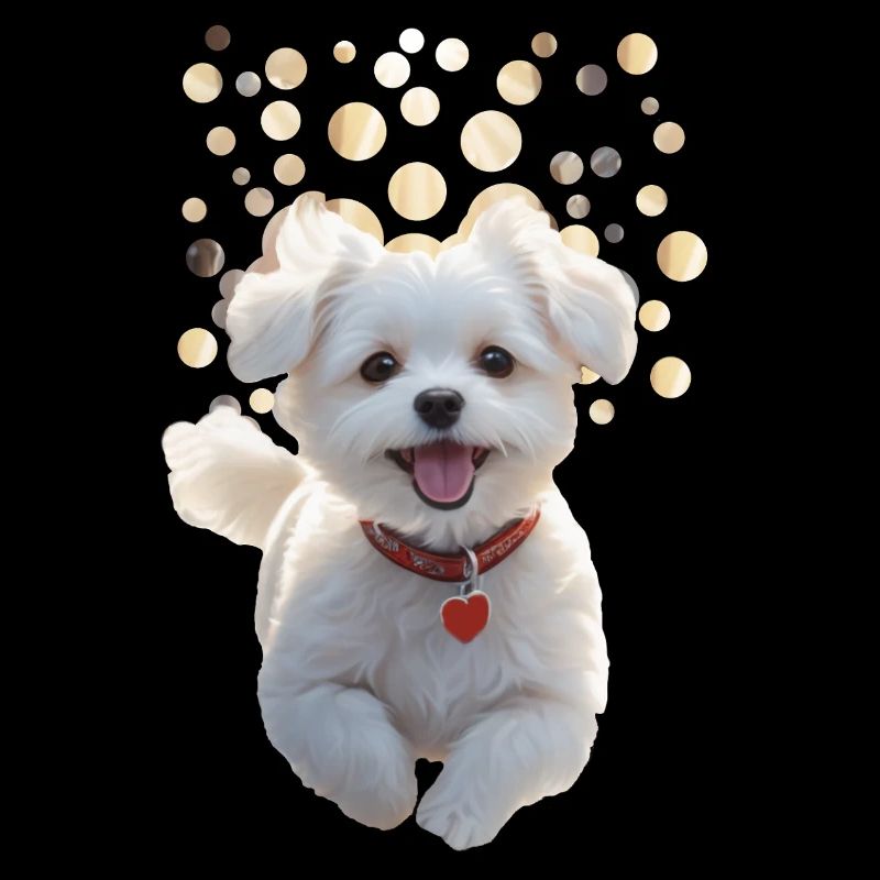 Drôle de petit chiot qui saute vers vous