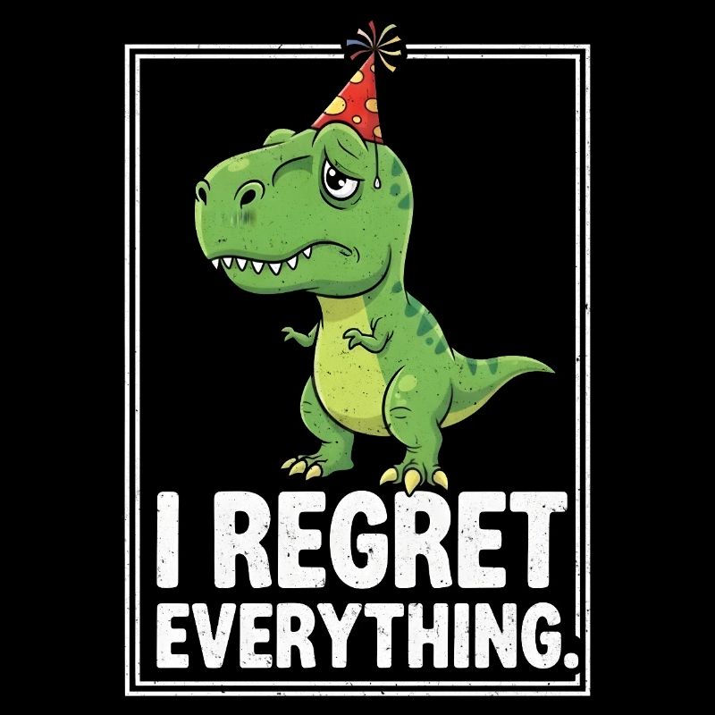 Dino Party Hat I Regret Everything