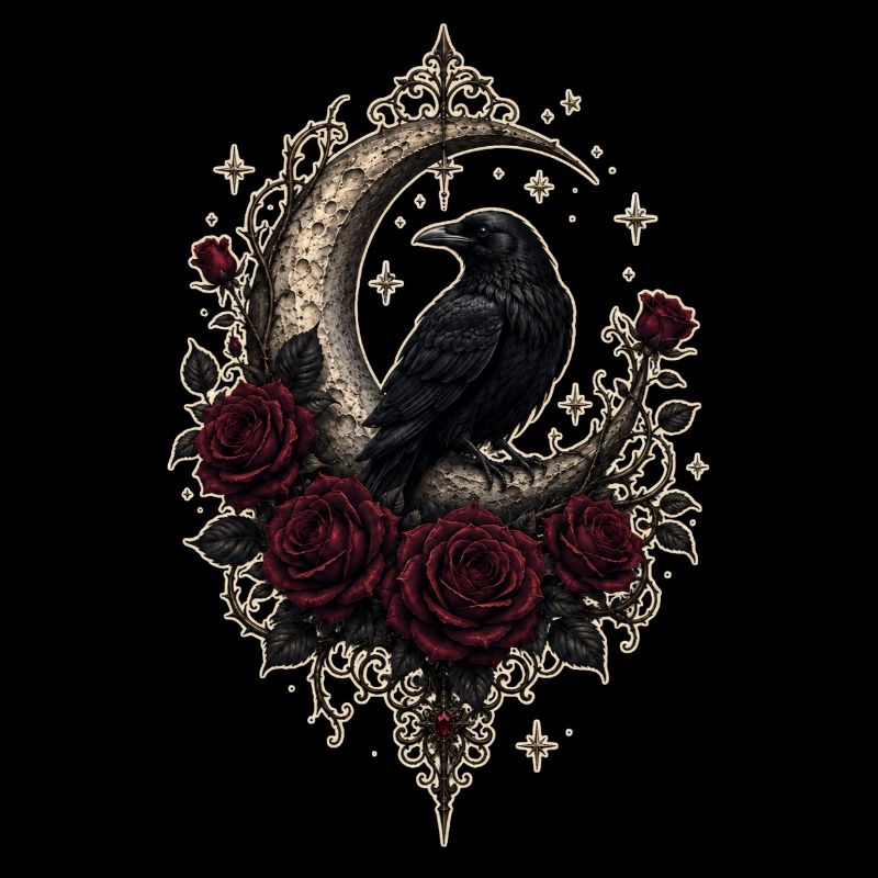 Dark Romantic Raven Moon