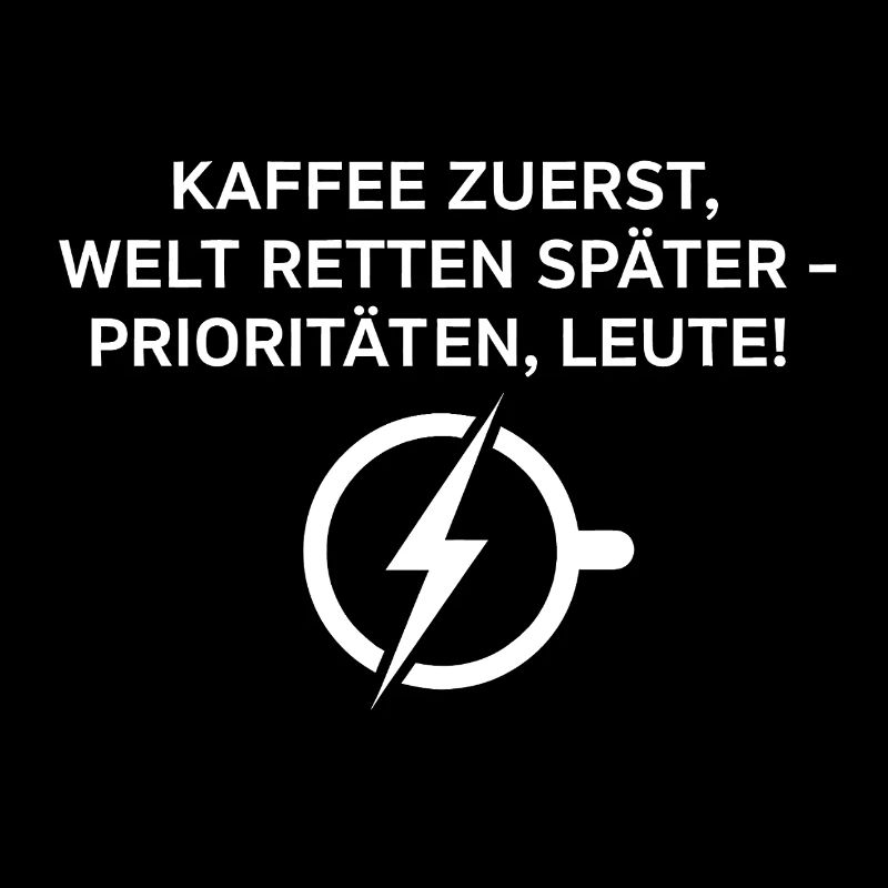 Kaffee Zuerst Spruch Blitzlogo