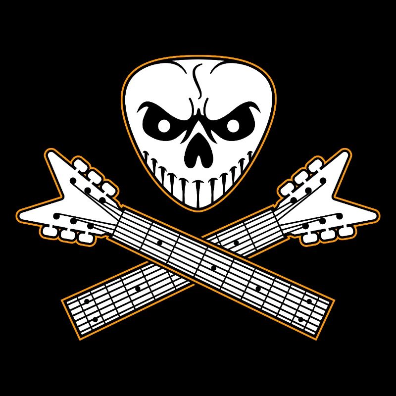 Guitar Pick Skull and Guitar Crossed Bones