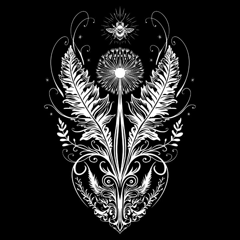 Löwenzahn Biene Herz botanical art