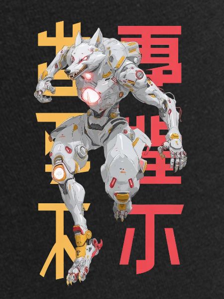 Conception futuriste Wolf Mecha