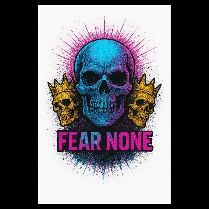 Bold Skull with Crowns Ink Design