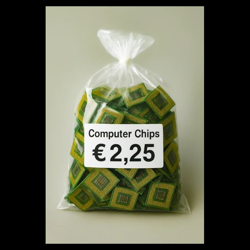 Computer chips price label