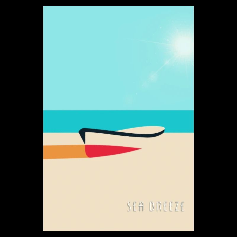Boot am Strand – Sommerliches Urlaubs Poster
