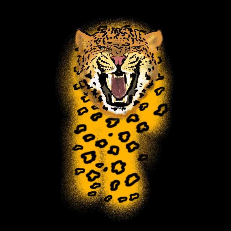 Brüllender Leopard